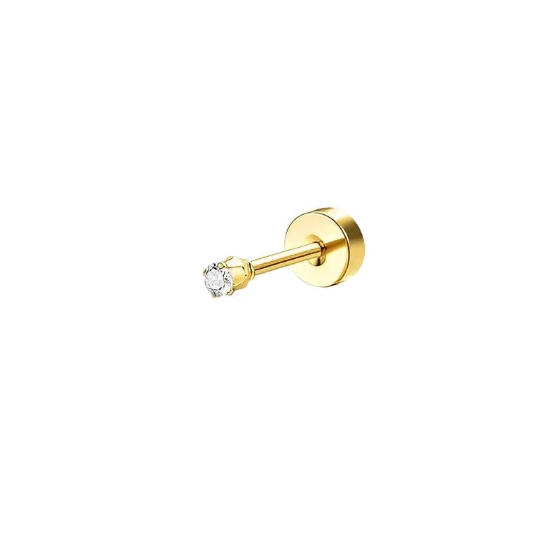 VAV 1pc Stainless Steel Earrings for Women Dainty Flat Back Earrings