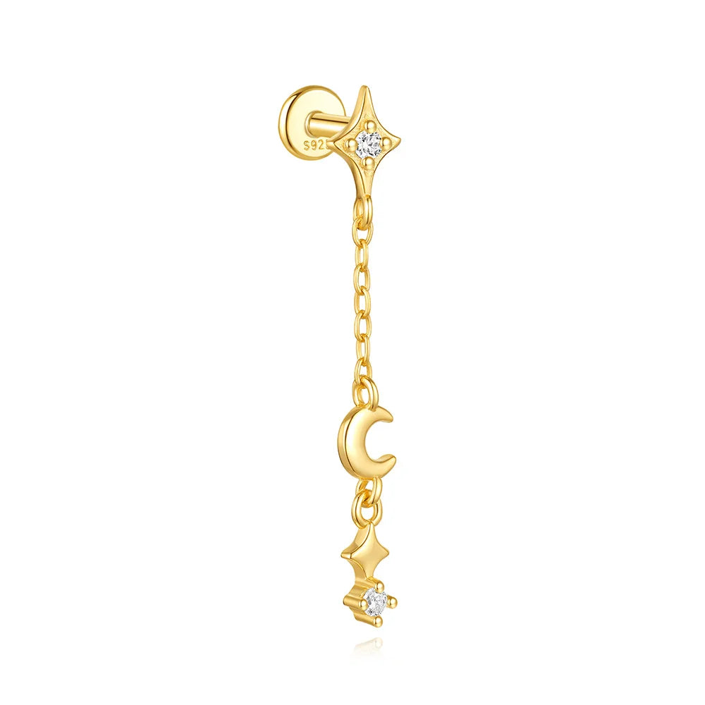 VAV 1PC 925 Sterling Silver Stud Earring For Women