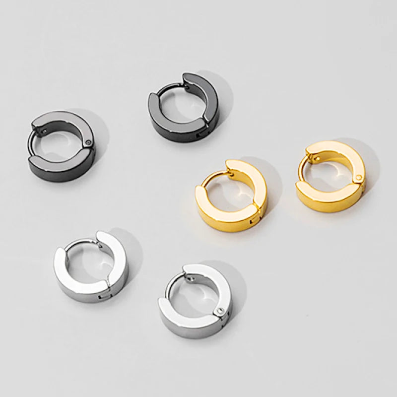 VAV 1 Pair Stainless Steel Hoop Earring  Gothic Style