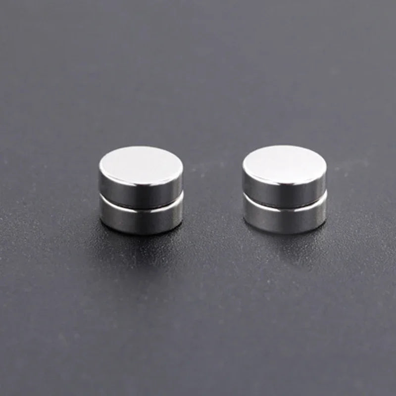 VAV 1/3Pairs 6MM Crystal Magnetic No-Pierce Stainless Steel Stud Earrings for Men