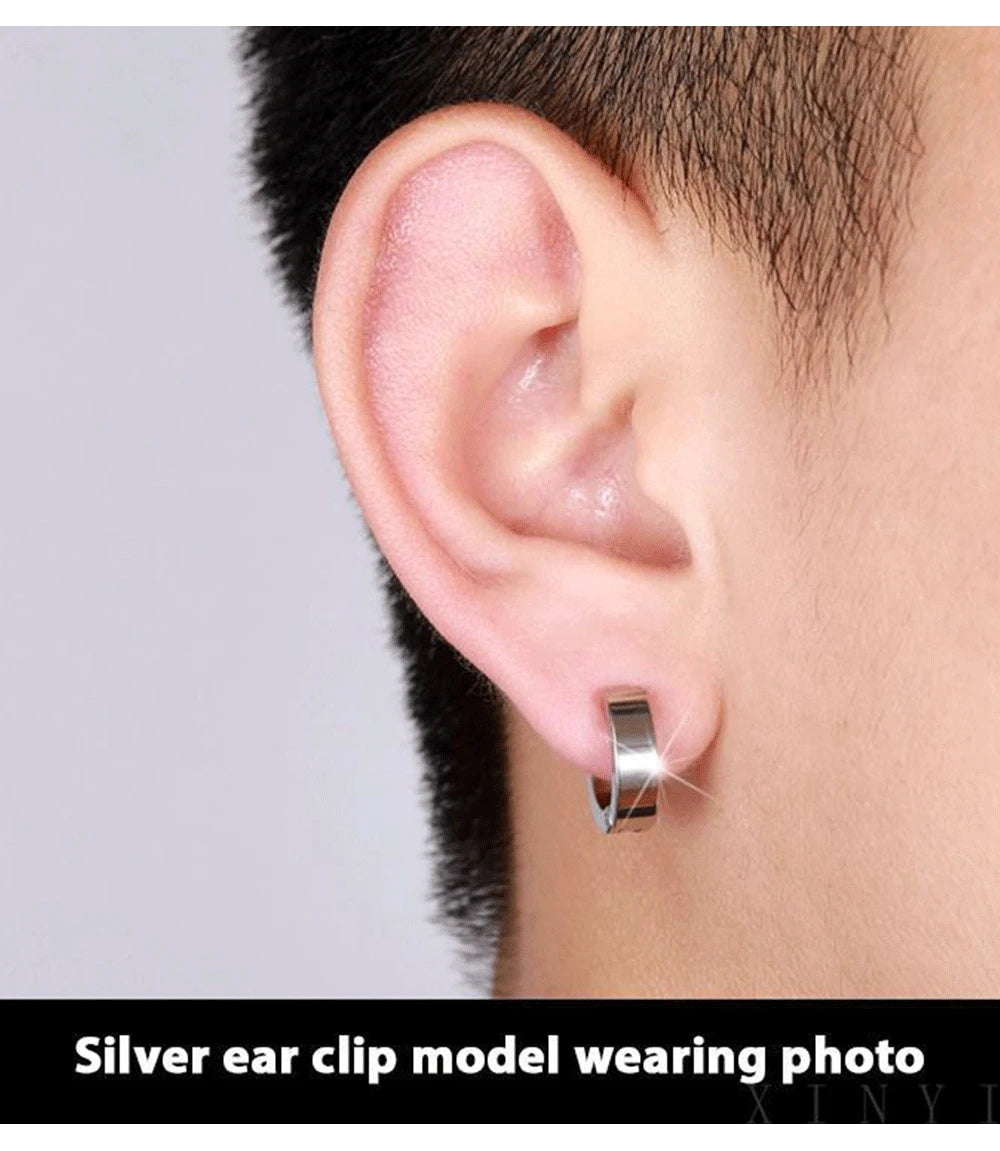 VAV 1 Pair Stainless Steel Hoop Earring  Gothic Style