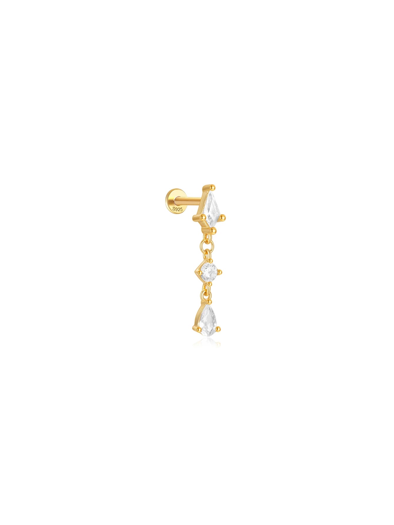 VAV 1PC 925 Sterling Silver Stud Earring For Women