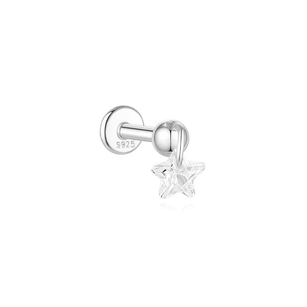 VAV 1PC 925 Sterling Silver Stud Earring For Women
