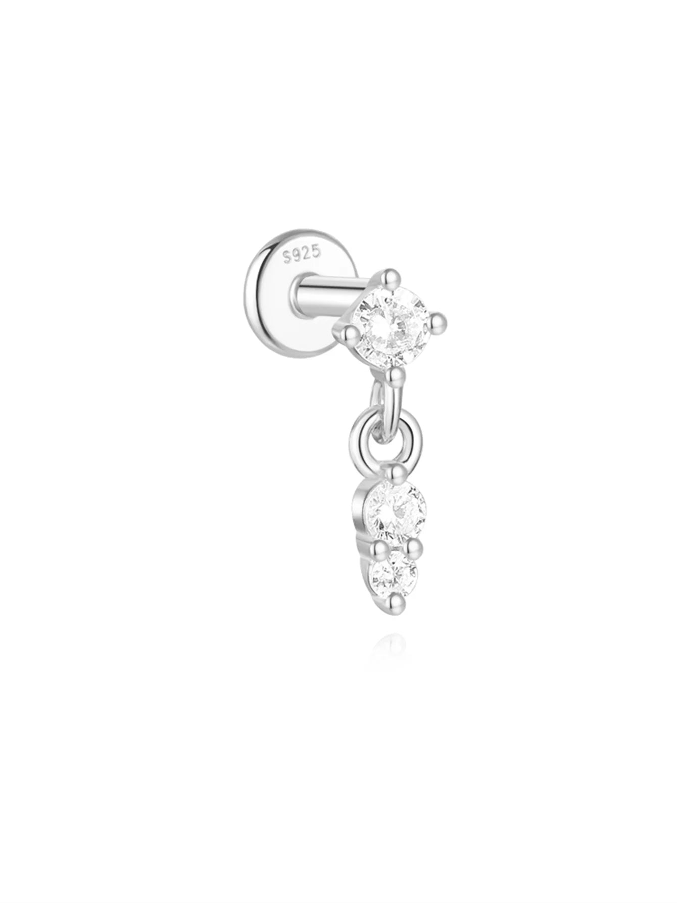 VAV 1PC 925 Sterling Silver Stud Earring For Women