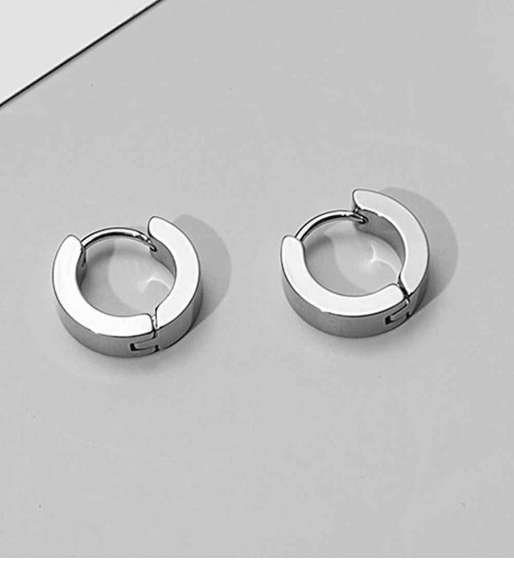 VAV 1 Pair Stainless Steel Hoop Earring  Gothic Style