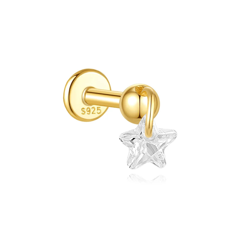 VAV 1PC 925 Sterling Silver Stud Earring For Women