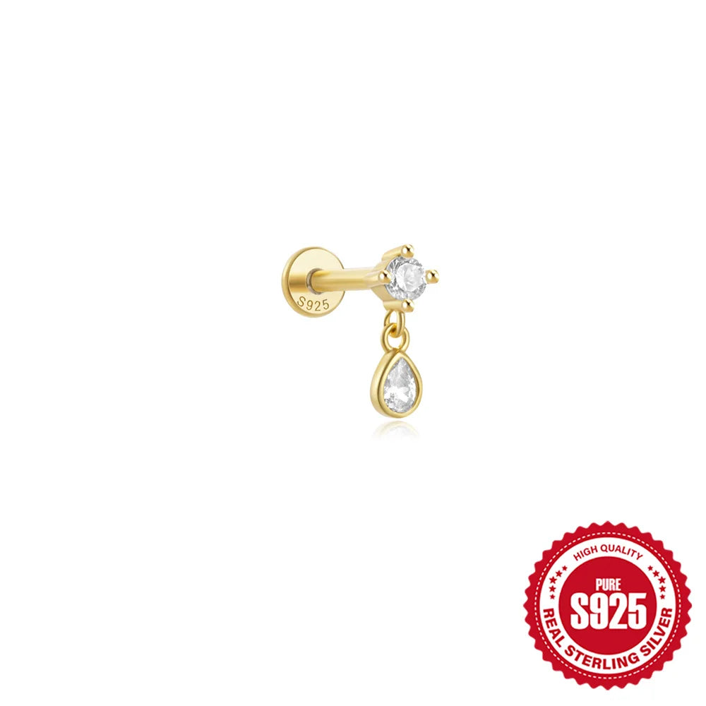 VAV 1PC 925 Sterling Silver Stud Earring For Women
