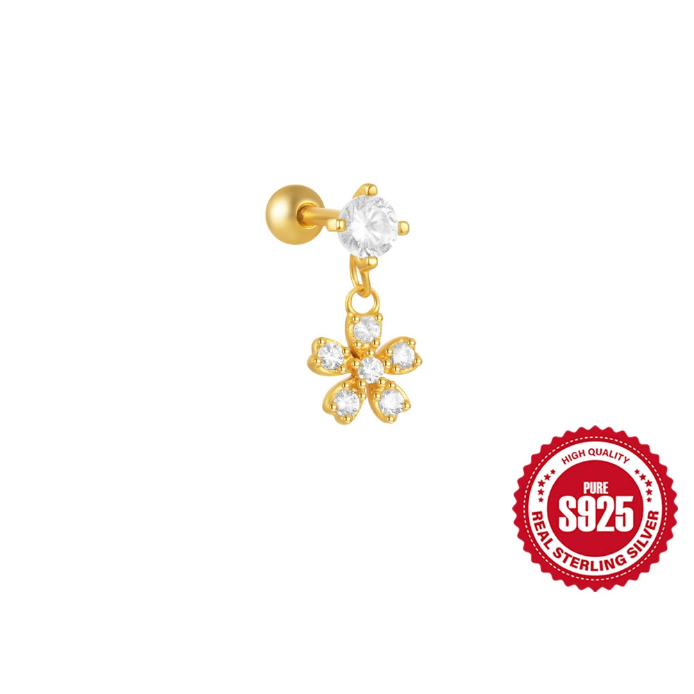 VAV 1PC 925 Sterling Silver Stud Earring For Women